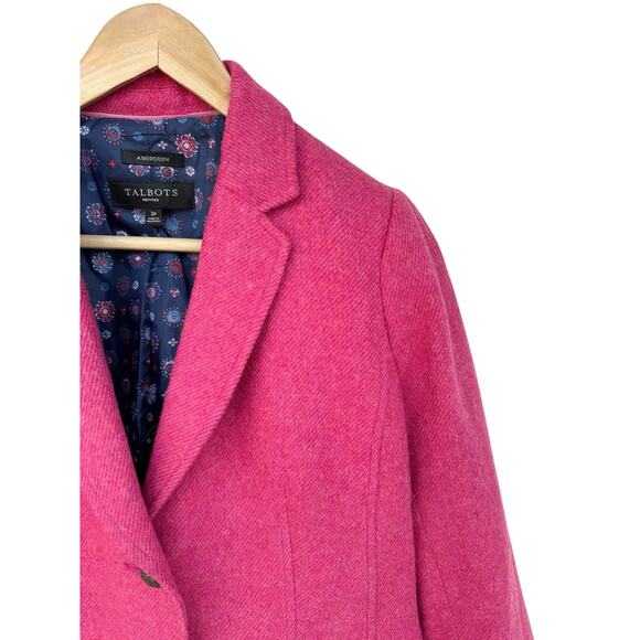 Talbot's Hot Pink 2P Aberdeen Wool Blazer Coat Jacket Lined Classy Office Work - Picture 5 of 9